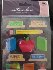 Vintage School Bus 3D Sticker Scrapbook Lot 6pc Freds MAMBI Paper House Kit
