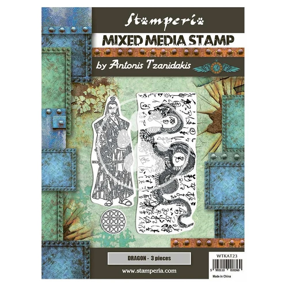 Stamperia MIXED MEDIA Stamps – BY ANTONIS TZANIDAKIS – DRAGON – 3 PC