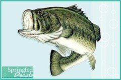 LARGE MOUTH BASS Vinyl Decal #1 Car Truck Fishing Sticker Fish Decals