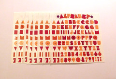 Mrs. Grossman’s Stickers Lot 8 Sheets ~EarthTone Alphabet Letters~ 1999 6×6