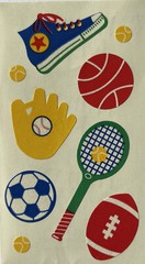 SPORTS ITEM Stickers(9pc)Frances Meyer•Game•Tennis•Football •Soccer •Track•Balls