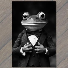 STICKER Dapper Frog Stylish Suit Exuding Weird Creepy Charm Whimsy Cute