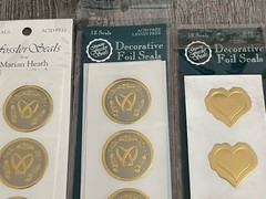 Fossler Vintage Envelope Seals ~Double Rings~ Hearts Stickers NIP Lot