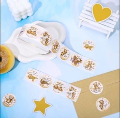 40 PCs Round 1” Thank You “Beary Much” Teddy Bear Stickers Baby Shower/Env Seals