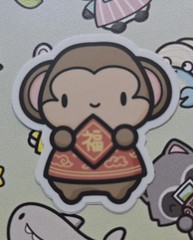 Set Of 5 Chinese Lunar New Years Hubman & Chubgirl Vinyl Decal 3M Dicut Stickers