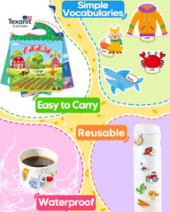 Reusable Sticker Book for Toddlers, 3 Sets Stickers for Kids, Toddler Sticker Bo