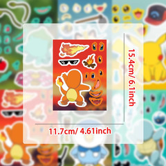 24Sheets Make a Face Cartoon Pokemen Sticker,Make Your Own Mixed & Matched with
