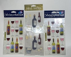 New Stickopotamus Jolee’s Wine Glasses Red White Champagne Bottle Theme Stickers