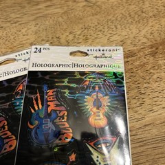 Hallmark Stickeroni Holographic Stickers Guitars Blues Rock Electric Guitar Lot