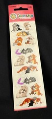 Rare 1990s Sandylion Kromekote sticker sheet various cats cuddling and sleeping