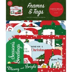 Crafts CB Frames Tags White Christmas Snowman Dec 25 Retro Holiday Scenes Jolly