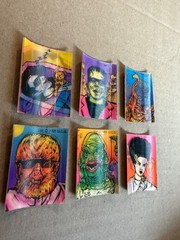 Vintage 1990s Universal Monster Hologram Stickers, Set of 6