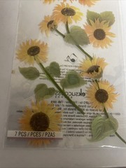 RARE Jolees Sunny Sunflowers Yellow 3D Scrapbook Stickers EK 2012 NEW
