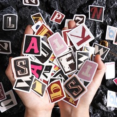 Letter Stickers 52 Pcs A-z Vintage Mini Boxed Adhesive Diy Sticker Gift Sealing