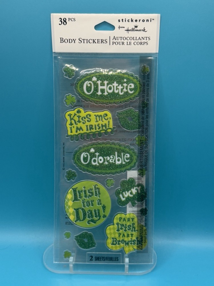 Hallmark St Patrick’s Day Body Stickers Irish Sayings NIP