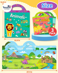 Reusable Sticker Book for Toddlers, Stickers for Kids, Toddler Travel Toys Activ