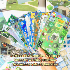72 Sheets Dreamcore Aesthetic Sticker | Writable Paper, PET & Coated Paper, Fin