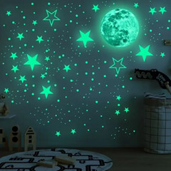 Moon and stars Fluorescent Stickers – Create a Magical Glow in Your Kid’s room