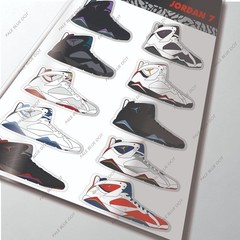 Air Jordan 7’s Sneaker sticker set of 10 !! Olympics Bordeaux vinyl collectibles