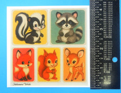 Woodland Animals Colorful Backgrounds Sticker Sheet Style 2