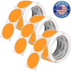 Fluorescent Orange Circle Dot Stickers 1500 Labels