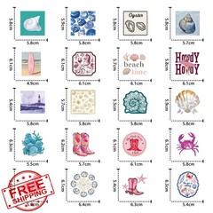 200Pcs Summer Stickers Blue Pink Girls Ocean Sticker Beach Aesthetic Stickers…