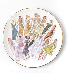 160 Pcs Vinyl Scrapbook Stickers Packs – Vintage People, Fashion, Lady, Sewing,