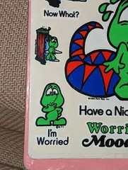 Vintage MOODIES SUPER STICKERS Worried Large Sheet Decal Specialties