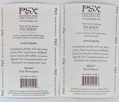 Vintage PSX Designs Stickers SET of 2 Sheets 4″X6″ Hydrangea/Heart/Floral NEW