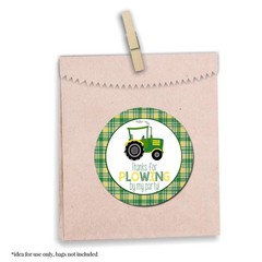 Green and Yellow Tractor Thank You Sticker Labels Thanks for Plowing By, 40 2…