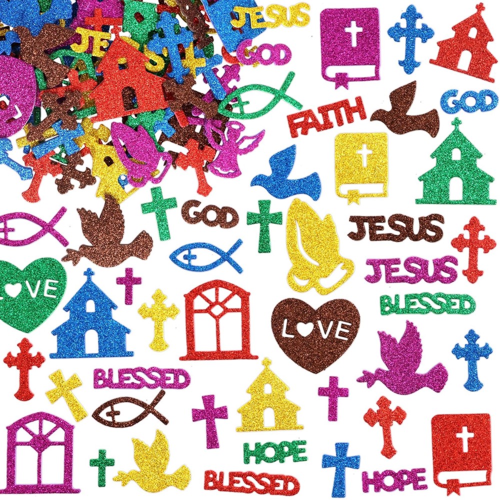 Christian Glitter Stickers Religious Foam Stickers 360Pcs