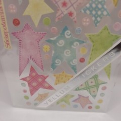 Sticko Velum Pastel Easter Star Pink Purple Yellow Stickers Scrapbook Journal