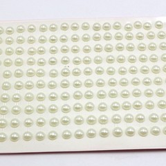3 Sheets of 200pcs White Self-Adhesive Acrylic Pearl Stickers 6mm Stick On Gems