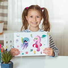 Ocean Stickers for Kids – 48 Sheets Make a Face Summer Stickers