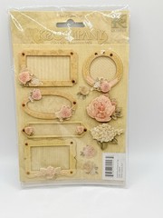 K&Co Isabella Frames & Tags Stickers Scrapbook Adhesions Floral