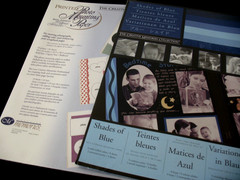 Shades of Blue Photo Mounting Paper, Printed Photo MountingPaper, Antique Titles