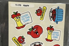 Rare Vintage Food Smell Stickers Scratch N And Sniff Teacher Apple Apples Basket