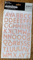 Creative Imaginations Epoxy Alphabet Peach W/ Rhinestones 3D Scrapbook Stickers