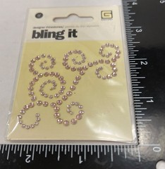 BasicGrey Bling It Designer Rhinestones Pink Swirl Design BLI-1724