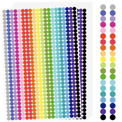 12000 PCS Small Colored Dot Stickers, 1/4″ Round Color Coding Labels,20 Color…