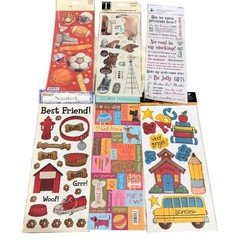 Assorted Scrapbook Sticker Sheets Farm Dog Christmas School Farm Sports