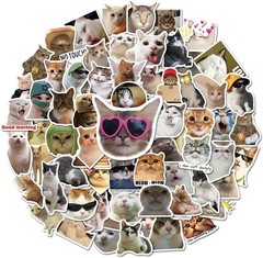 Vibrant Cat Stickers Set – 100 Piece Waterproof Vinyl Stickers for Everyone
