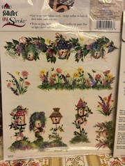 Chartpak Color Scenes Rub On Transfers Sunflowers Sewing Notion Birdhouses LOT