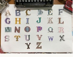 English Letter Stickers Pack, 45 pcs Sticker Set,Journal Stickers, Planner