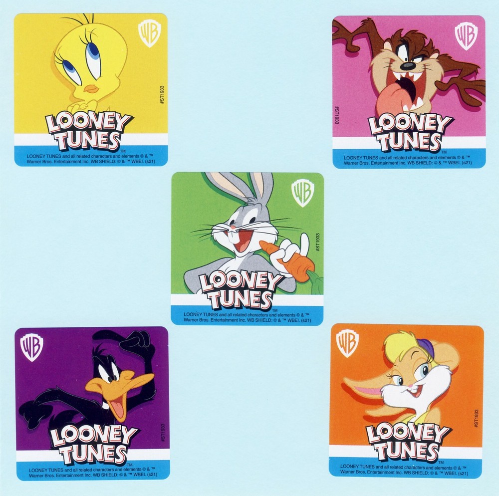 10 Looney Tunes Large Stickers – Tweety, Taz, Daffy Duck, Bugs Bunny, Lola