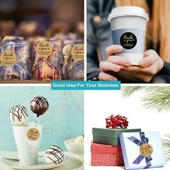 3 Rolls Small Business Thank You Stickers – 1500pcs Hot Gold Printing | 3 Style