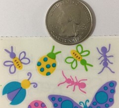BUG-A-BOO Clear Mylar Stickers (19pc)Frances Meyer•Butterfly •Ladybug•Ant•Insect
