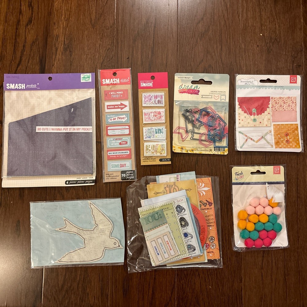Assorted Scrapbooking Stickers/Ephemera SMASH, Webster’s Pages, Etc