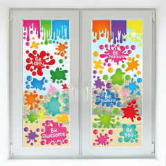 Cinrobiye 9 Sheets Inspirational Quotes Window Clings for Home and Classroom