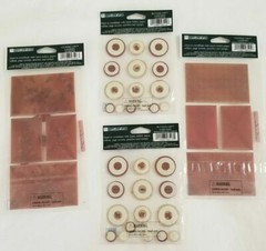 NEW Lot 4 Laura Ashley Adhesive Buttons Envelopes Maroon Floral Plaid -E